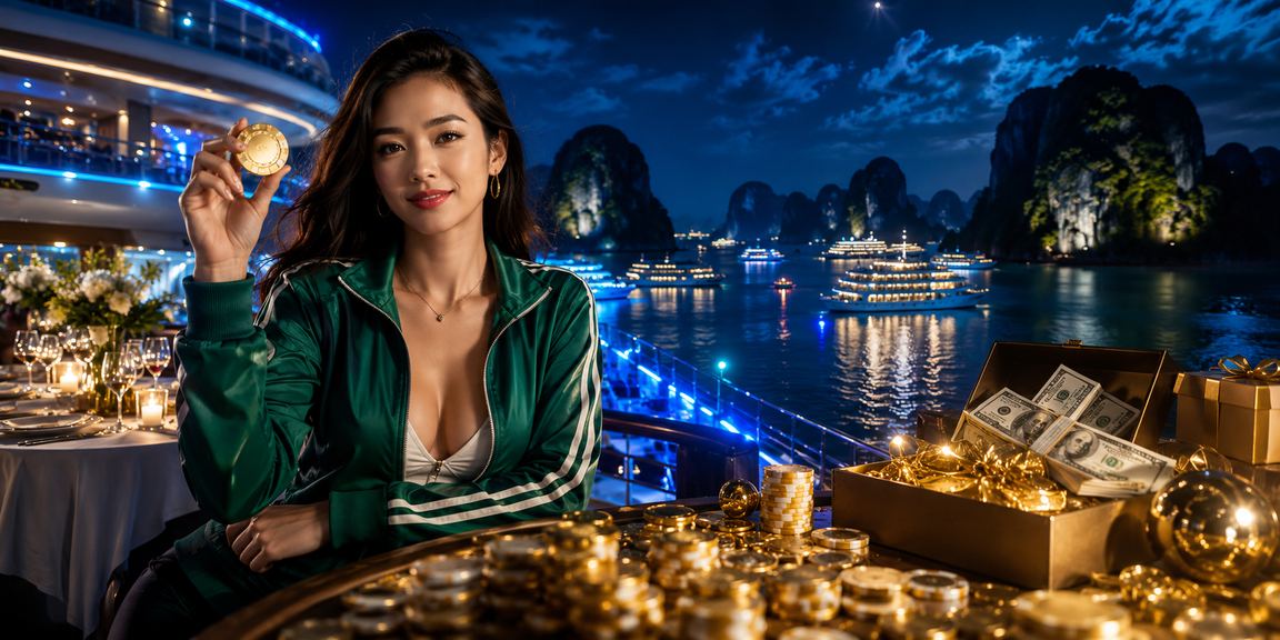 Khung cảnh vịnh Hạ Long với người chơi trải nghiệm cá cược trực tuyến trên thiết bị di động